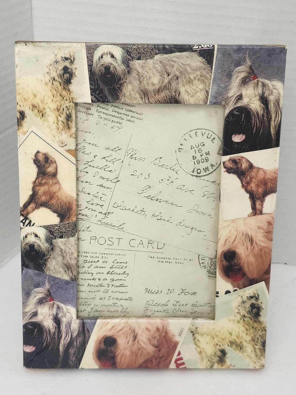 Briard Dog Photo Frame Vintage Decoupage Collage Blankety Blank Designs Gift